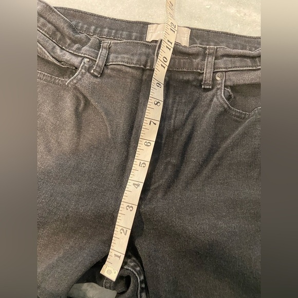 Everlane Size 30 Black Zip Up Stretch Cotton Denim Jeans Raw Hem Copped - Picture 9 of 13